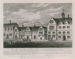 Vista noroeste da estrutura antient do Merchant Taylors Hall de English School