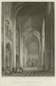 Catedral de Notre Dame, Vista do Transept Sul (gravura) de English School