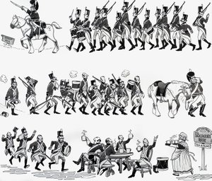 Ilustração de rima de berçário: Grand Old Duke of York de English School