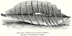 Navio de carvalho de Tune, sul da Noruega (gravura) de English School