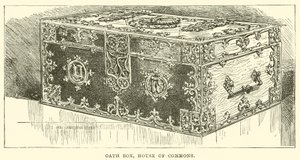 Caixa de Juramento, Câmara dos Comuns (gravura) de English School