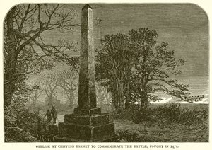 Obelisco em Chipping Barnet para comemorar a batalha, lutou em 1471