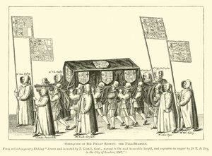 Obsequias de Sir Philip Sidney, os portadores da Pall de English School