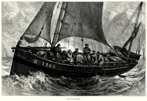 Ao largo de Boulogne (gravura) de English School