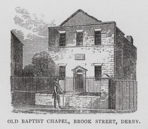 Velha Capela Batista, Brook Street, Derby (gravura) de English School