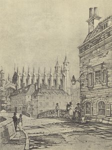 Old Barnes Pool Bridge, 1838 (gravura) de English School
