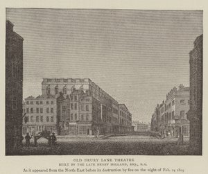 Antigo Drury Lane Theatre (gravura) de English School