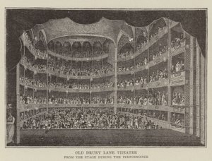 Antigo Drury Lane Theatre (gravura) de English School