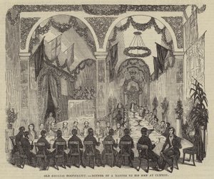 Antiga hospitalidade inglesa, jantar de um mestre para seus homens em Clifton de English School