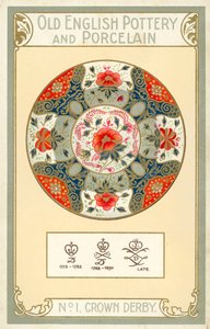 Cerâmica e porcelana inglesas antigas: Crown Derby (litografia a cores) de English School