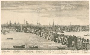 Old London Bridge - Bucks Ver 1749 de English School