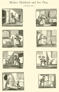 A velha mãe Hubbard e o seu cão (xilogravura) de English School