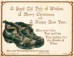 Velho par de botas, cartão de Natal de English School