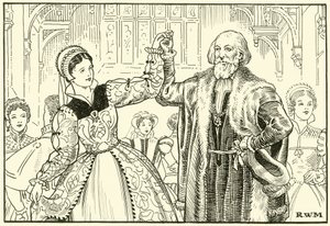 Old Sebastian Cabot Dancing (tinta no papel) de English School
