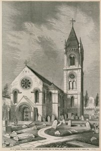 Igreja Velha de St Pancras, Londres, recentemente restaurada e ampliada de English School