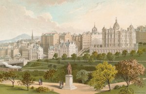 Old Town Edinburgh a partir de Princes Street Gardens de English School