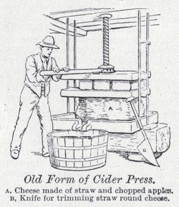 Velha forma de prensa de sidra (litho) de English School