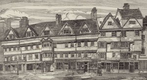 Casas antigas em bares Holborn, Londres de English School