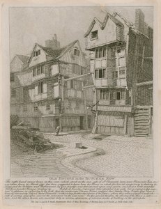 Casas antigas no Butcher Row de English School
