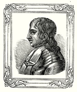Oliver Cromwell nasceu em 1599, fez Protector em 1653, e morreu em 1658 (gravura) de English School