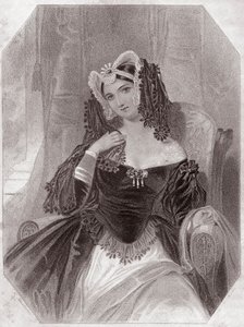 Olivia ("The Twelfth Night") (Décima segunda noite) - in - "Galeria das Mulheres de Shakespeare, coleção de quarenta e cinco retratos sérios dos primeiros artistas londrinos, enriquecidos com avisos críticos e literários" por volta de 1838 - da "Galeria da de English School