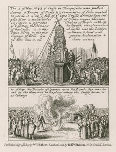 Em 2 de maio de 1643, a cruz em Cheapside, Londres, foi derrubada de English School
