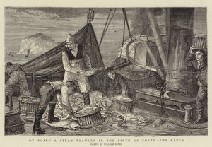 A bordo de uma traineira a vapor no Firth of Forth, o Catch de English School