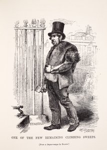 Um dos poucos remanescentes de chaminés, do daguerreótipo de Richard Beard, ilustração do London Labour e London Poor de Henry Mayhew, pub. 1862 de English School