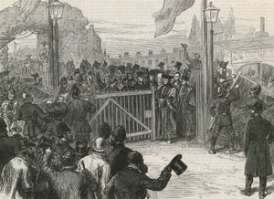 Abertura da ponte de Kew livre de pedágio de English School