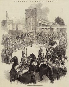 Abertura do Parlamento, Sua Majestade saindo do Palácio de Buckingham (gravura) de English School