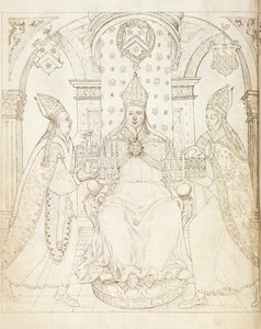 Página de título oposta da vida de William de Wykeham por Thomas Martin, Londres 1597