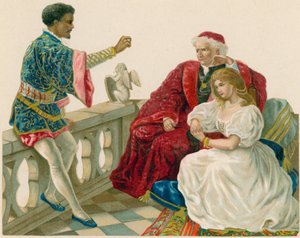 Otelo conversando com Desdêmona e seu pai de English School