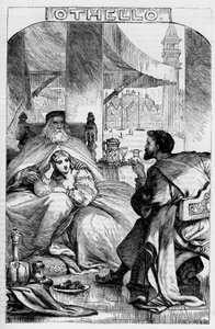 Othello, o Mouro de Veneza - Ilustração em "Completes by William Shakespeare" 1866 - As ilustrações e a forma geral desta edição são emprestadas do Shakespeare ilustrado de Cassell, publicado em Londres de English School