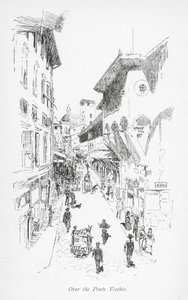 Sobre a Ponte Vecchio (litografia) de English School