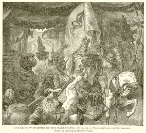 Derrubada de Roma pelos Bárbaros. Entrada de Teodorico e dos Ostrogodos de English School