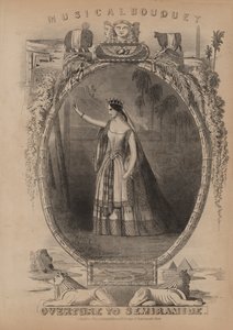 Abertura da Semiramide (litografia a cores) de English School