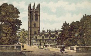 Oxford: Magdalen College (litografia a cores) de English School
