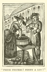 Vendedor de ostras (xilogravura) de English School