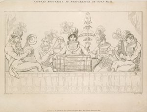 Minstrels Padean em performance em Vauxhall Gardens, Londres de English School