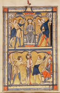 Página de um saltério, c.1270 (tempera em pergaminho) de English School