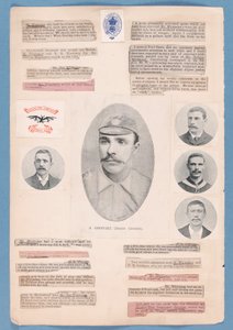 Página de um álbum de recortes compilado por Nat Whittaker durante a temporada de 1895-96 de English School