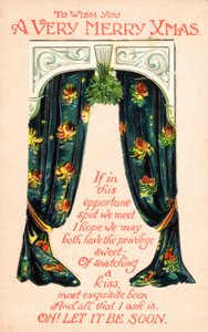 Par de cortinas, cartão de natal de English School