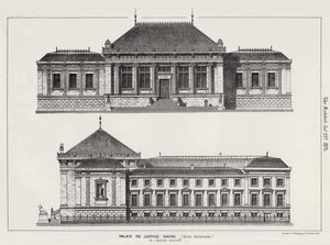 Palais De Justice, Havre, Seine Inferieure (gravura) de English School
