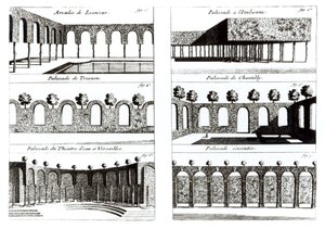 Palisade projeta, da teoria e prática de jardinagem, por Antoine-Joseph Dezallier DArganville (1680-1765), publicado c.1709 de English School
