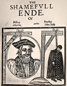 Panfleto anunciando a execução de John Atherton e seu amante John Childe por buggery de English School