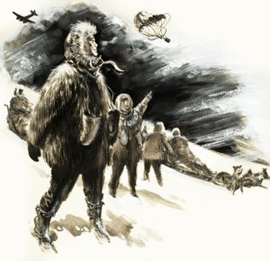 Queda de pára-quedas na tundra gelada de English School