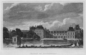 Paris, Chateu De Fontainbleau (gravura) de English School