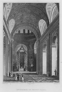 Paris, Interieur De Notre Dame (gravura) de English School