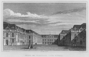 Paris, Palácio de Versalhes, Corte Real (gravura) de English School