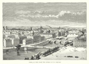 Paris, vista da Igreja de São Gervais (gravura) de English School